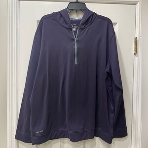 Nike men's Dri-FIT hooded quarter-zip pullover purple XXL